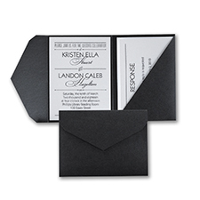 Treasured Love - Invitation with Black Pocket