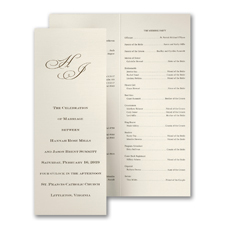 Crisp and Tall Wedding Program - Ecru