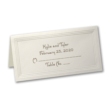 Triple Panel Ecru Place Card