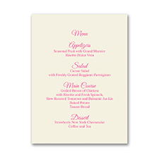 Menu Card - Vertical - Ecru