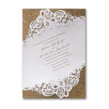 Rustic Battenburg Lace Invitation