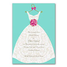 Damask Dress - Bridal Shower Invitation