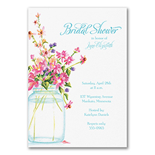 Jar of Flowers - Bridal Shower Invitation