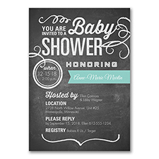 Cute Chalkboard - Baby Shower Invitation