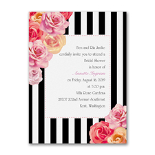 Roses and Stripes - Bridal Shower Invitation