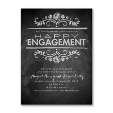 Chalkboard News - Engagement Party Invitation