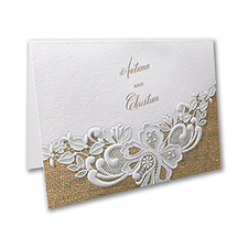 Rustic Battenburg Lace Thank You Note