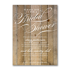 Vintage Woodgrain Love - Bridal Shower Invitation