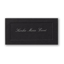 Embossed Panel Black Vellum Name Card