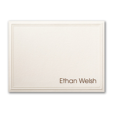 Triple Embossed - Note Card - Ecru