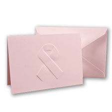 Pink Awareness Ribbon - Note Card and Envelope