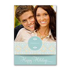 Happy Holidays - Photo Holiday Card - Aqua