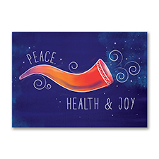 Colorful Shofar Holiday Card