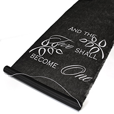 Two Shall Become One Aisle Runner - Black