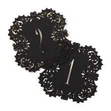 Laser-Cut Table Number Cards 1-10 - Black