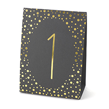 Polka Dot - Table Number Tents (1-40) - Gold