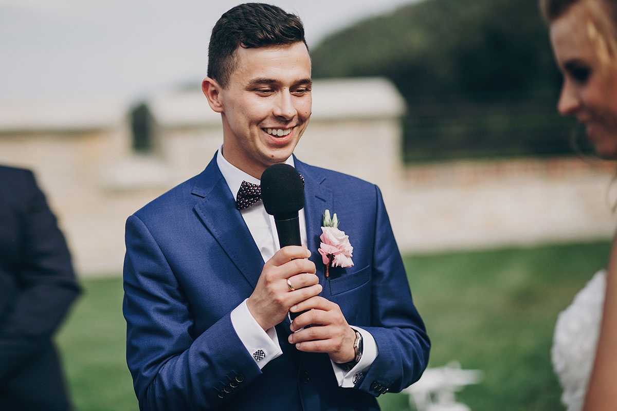 Groom's speech during wedding